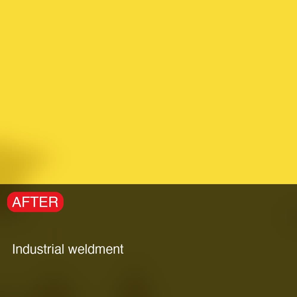 Industrial bracket after safety-yellow coating