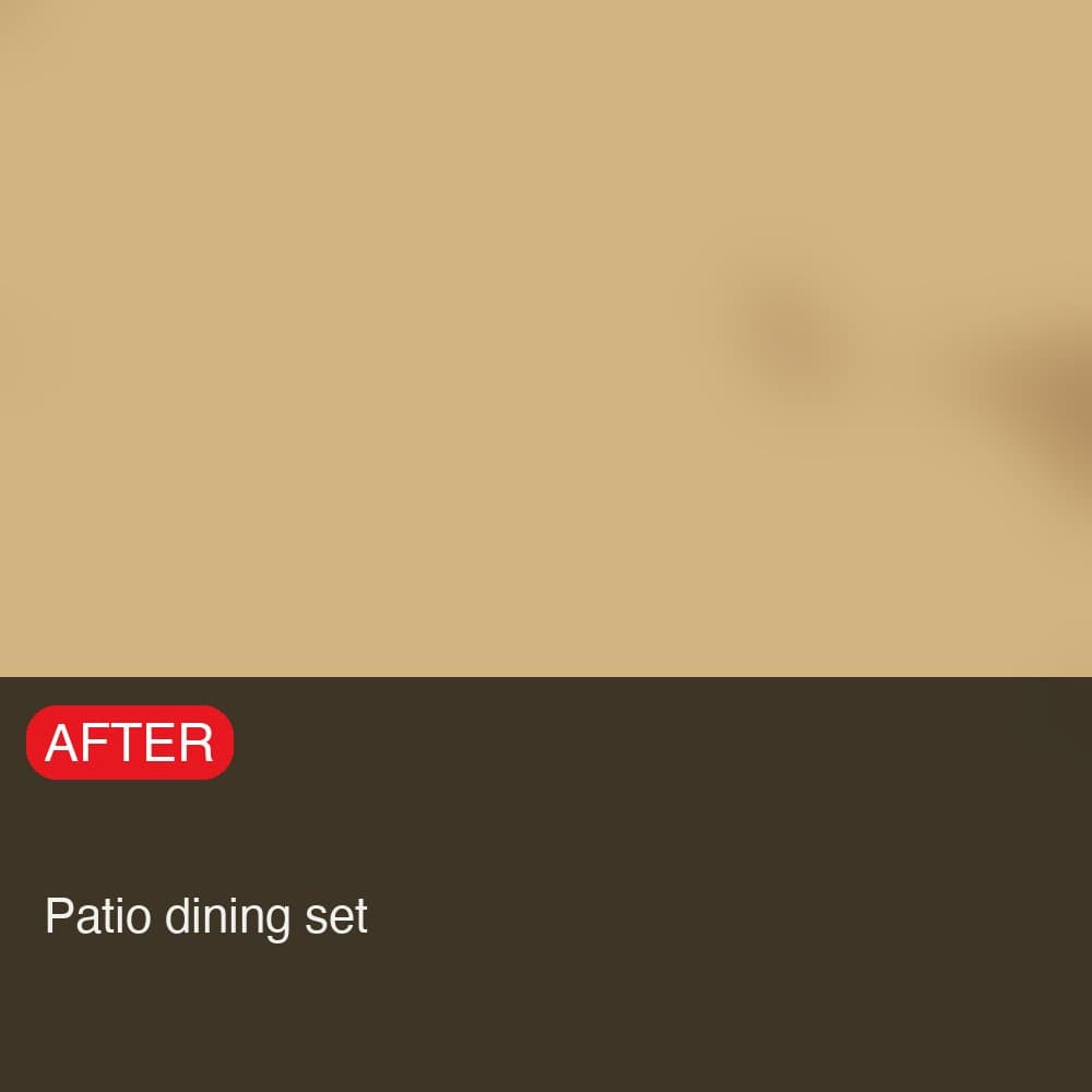 Patio dining set after sandstone coating