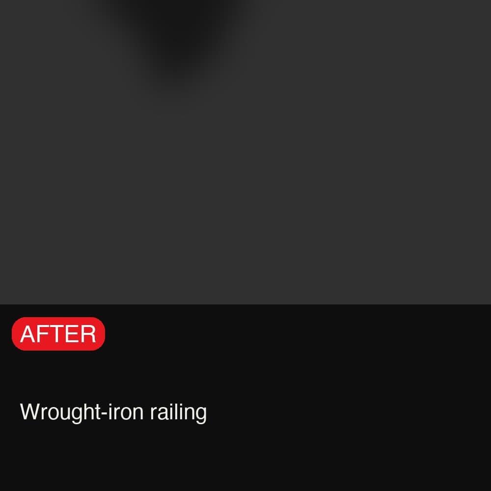 Wrought-iron railing after satin black coating